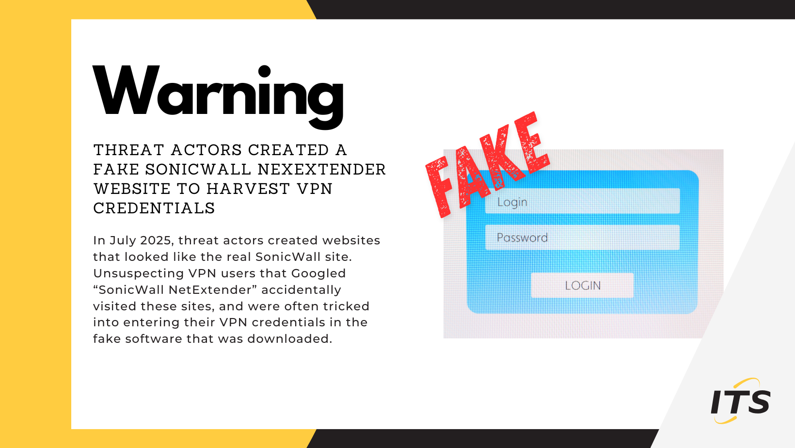 Fake SonicWall Download Page